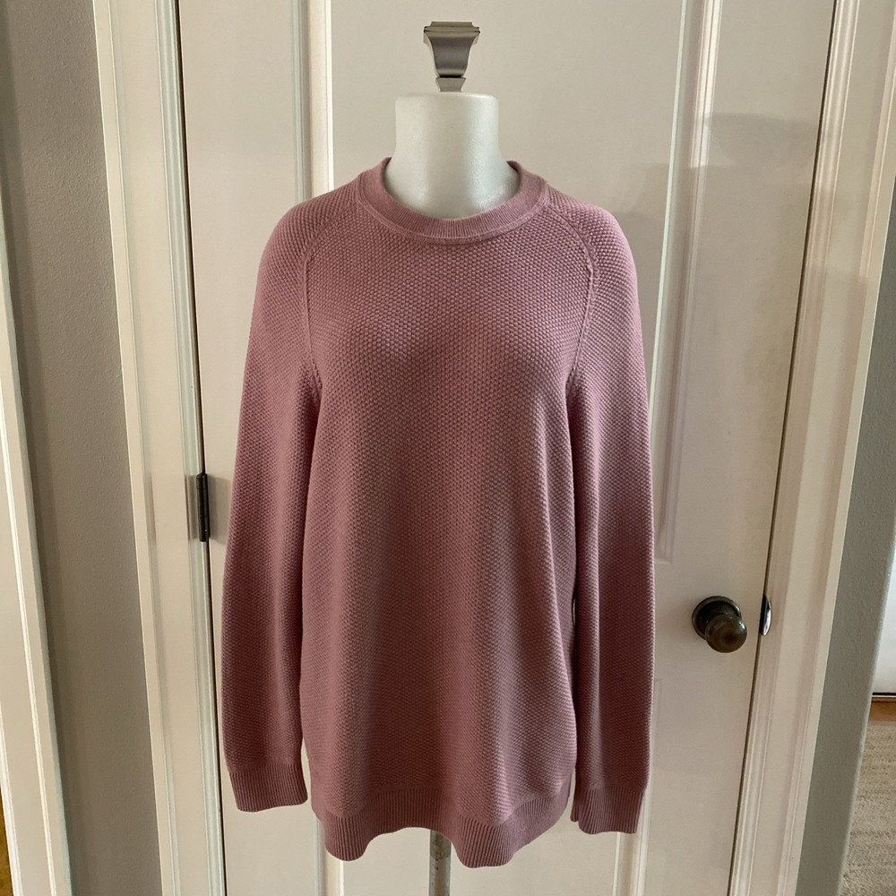 Lululemon Mauve Sweater Knit Pullover Size Small Womens Waffle Weave Crewneck